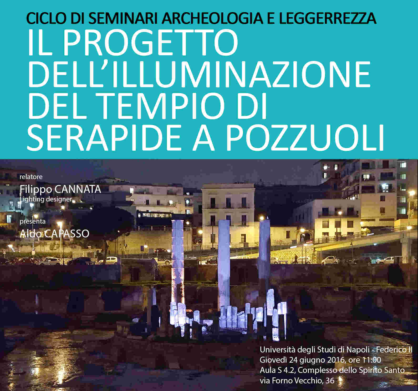 Il progetto dell'illuminazione del Tempio di Serapide a Pozzuoli